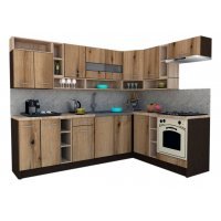 Bucatarie de Colt COSSY NEW 180-260 Dr. Wenge / Decor K365